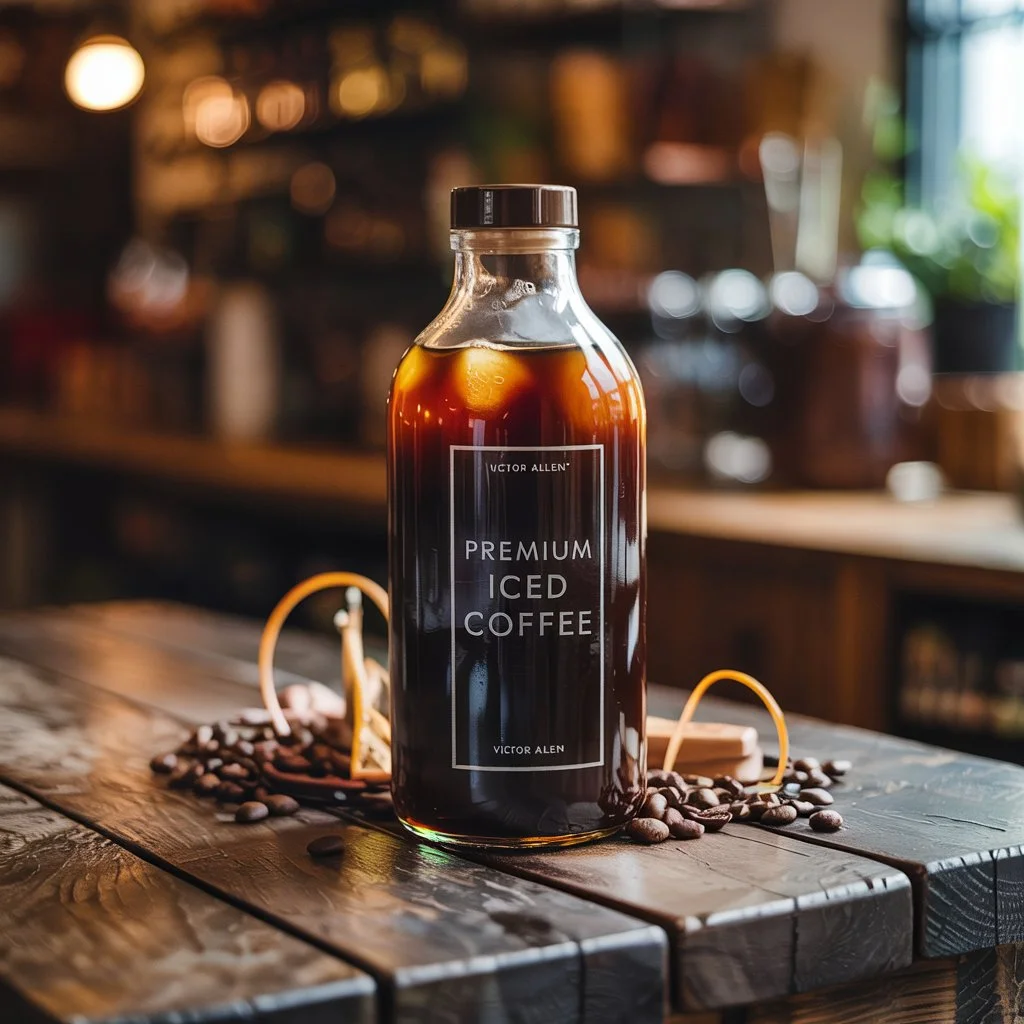 A bottle of Victor Allen's Iced Coffee