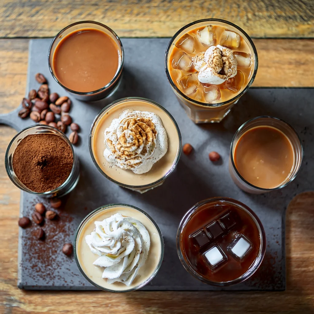 Victor Allen’s Iced Coffee with DIY recipe ingredients on a counter.