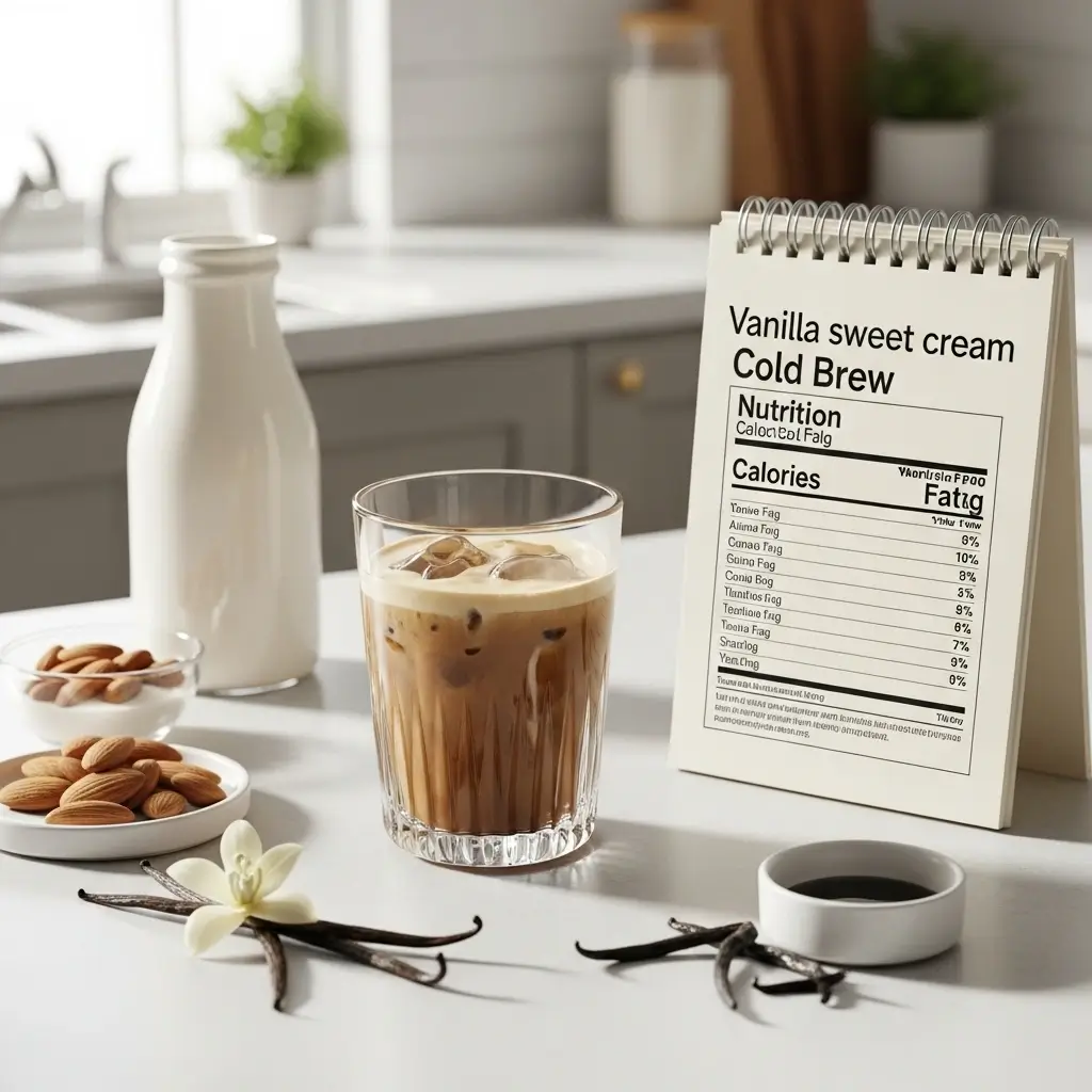 Vanilla sweet cream cold brew with nutrition facts and healthy ingredient alternatives
