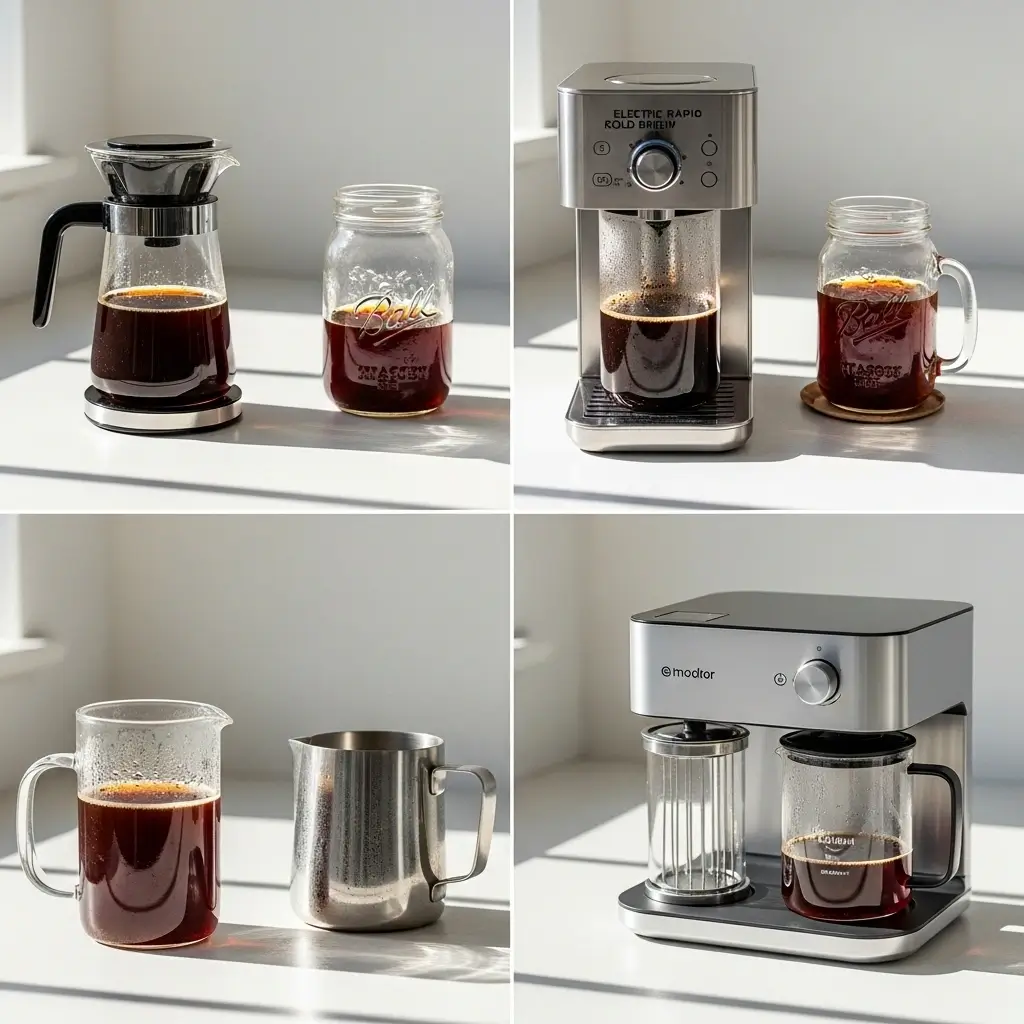 Top 5 cold brew coffee makers on a bright kitchen counter in 2025.
