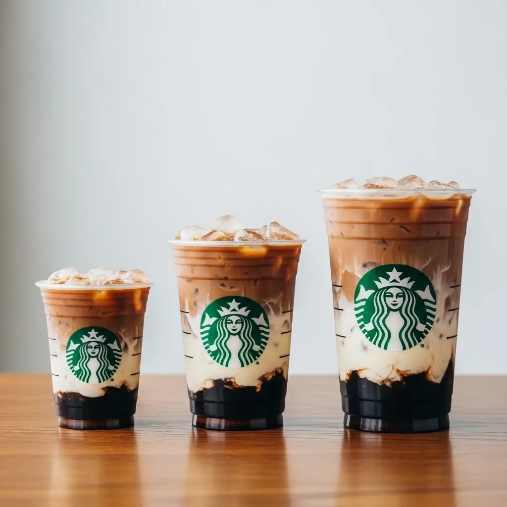 Three sizes of vanilla sweet cream cold brew showing calorie differences by portion