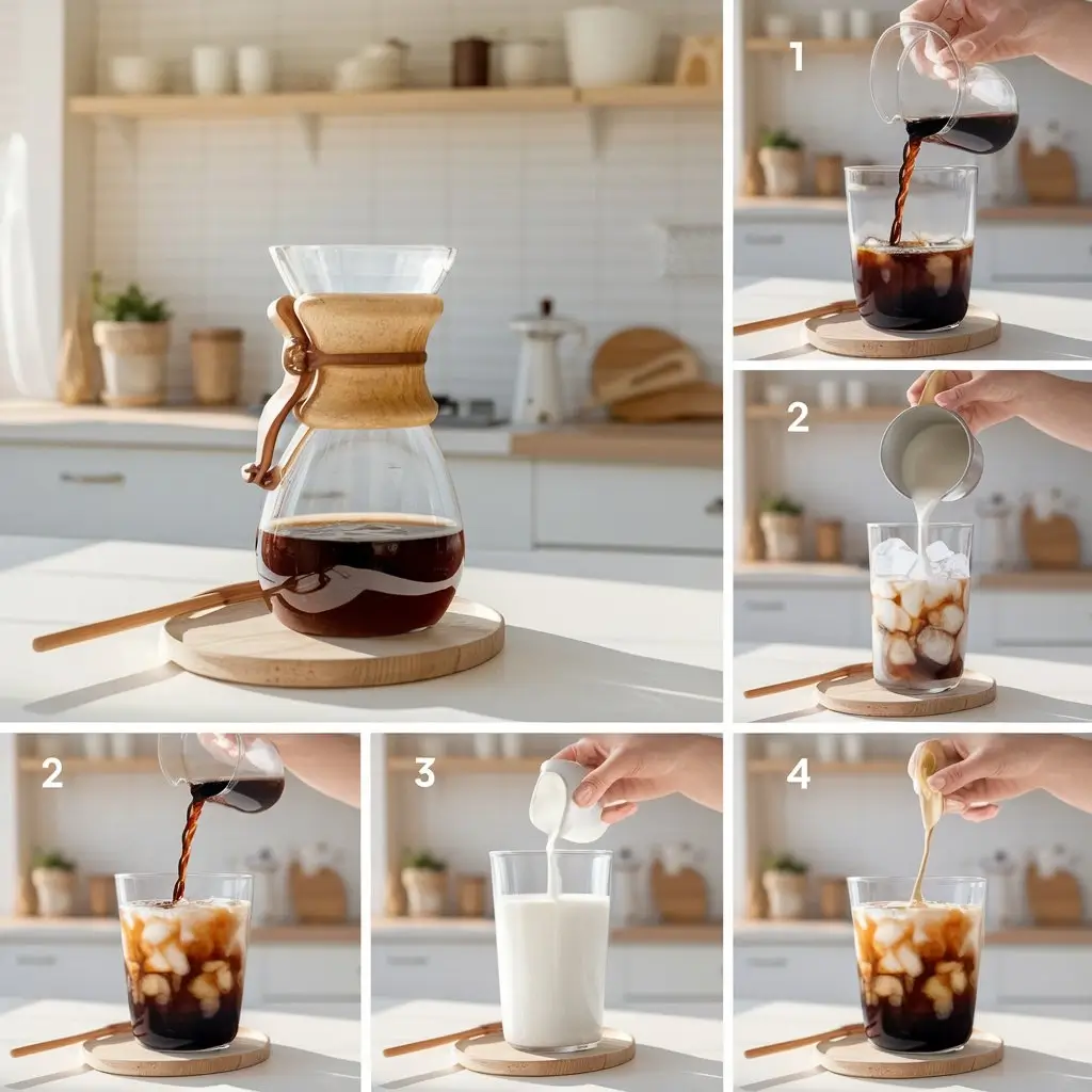 Step-by-step beginner iced coffee recipe at home