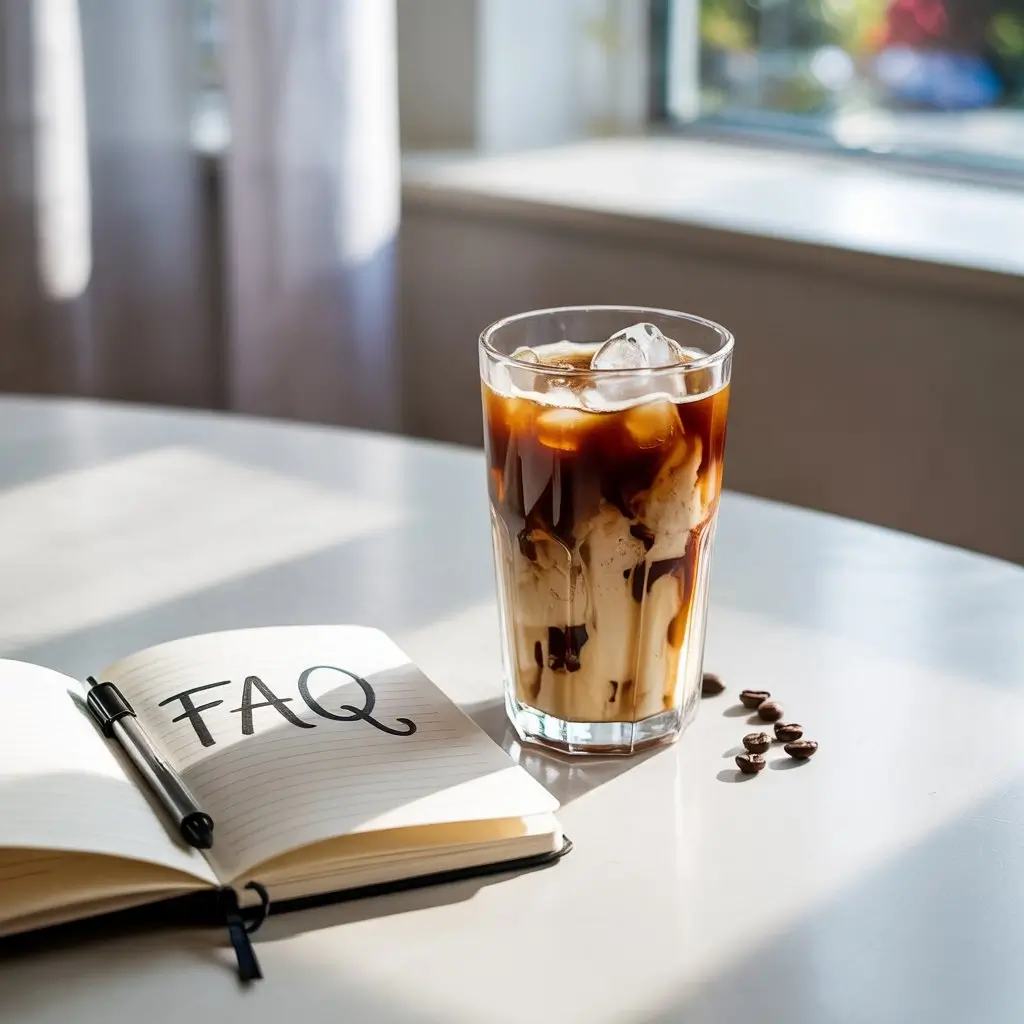 Three vanilla cream cold brew drinks from different brands with ice and creamy foam, styled with caramel drizzle and whipped cream.